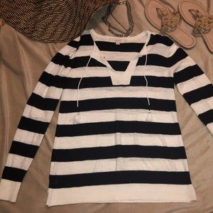 Loft Blue and White Striped Top.